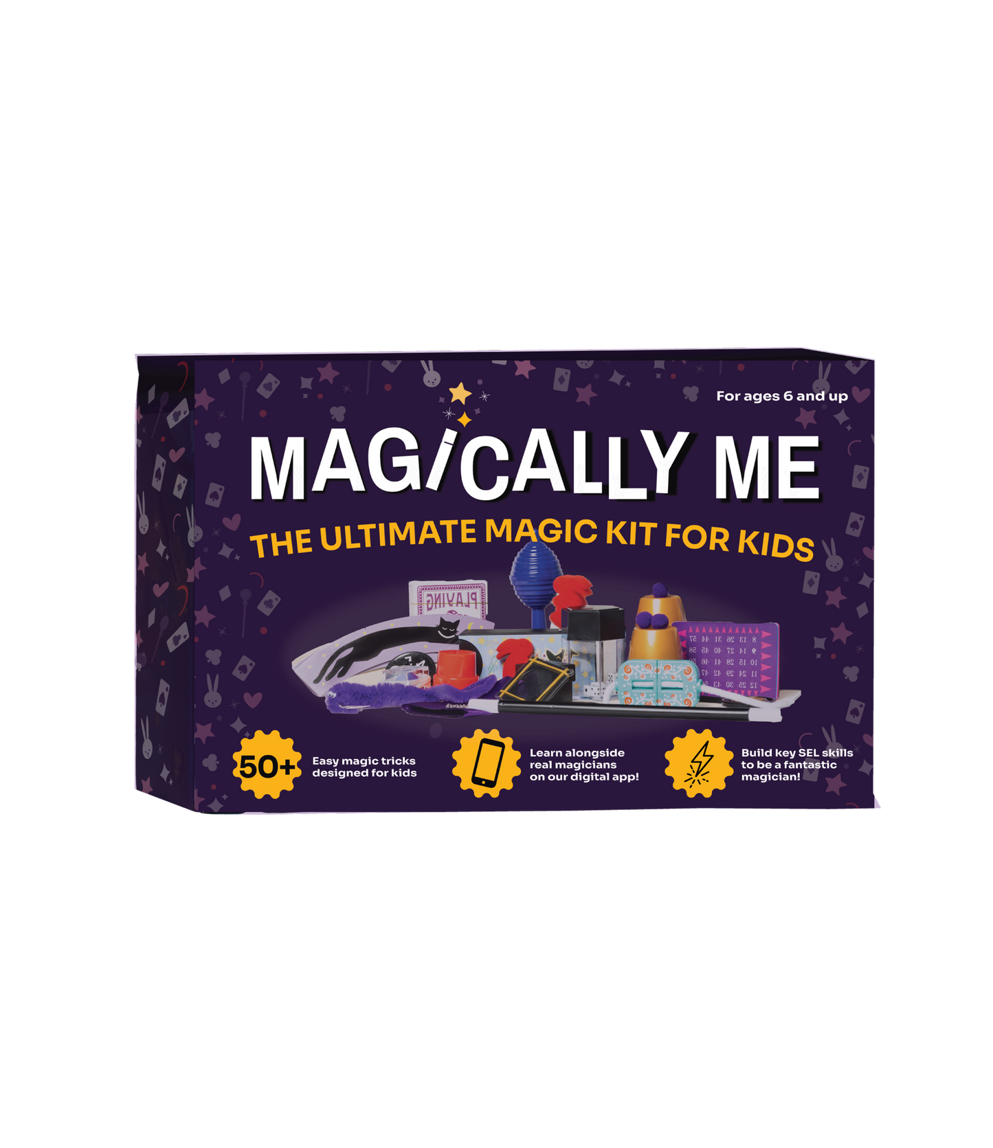 Magically Me Kids Magic Kit – inclusive children’s magic set with dozens of kid‑safe props, built‑in SEL activities, 50+ video tutorials by Nicole Cardoza, 1‑Year Premium App subscription