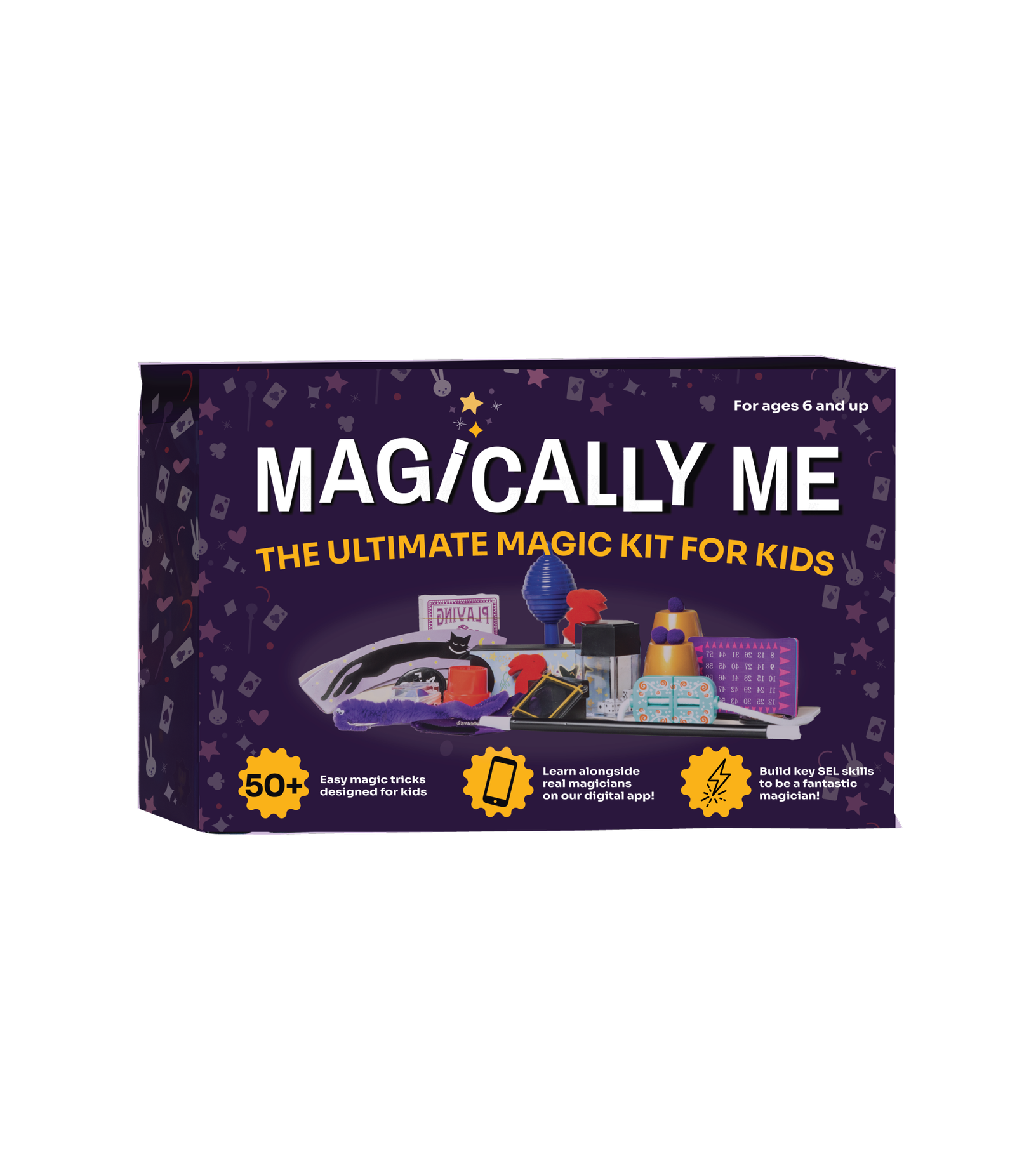 Magically Me Kids Magic Kit – inclusive children’s magic set with dozens of kid‑safe props, built‑in SEL activities, 50+ video tutorials by Nicole Cardoza, 1‑Year Premium App subscription