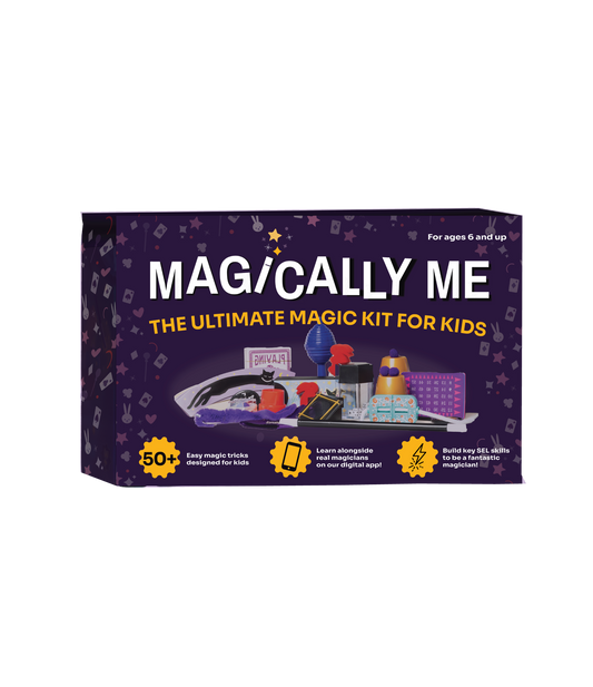 Magically Me Kids Magic Kit – inclusive children’s magic set with dozens of kid‑safe props, built‑in SEL activities, 50+ video tutorials by Nicole Cardoza, 1‑Year Premium App subscription